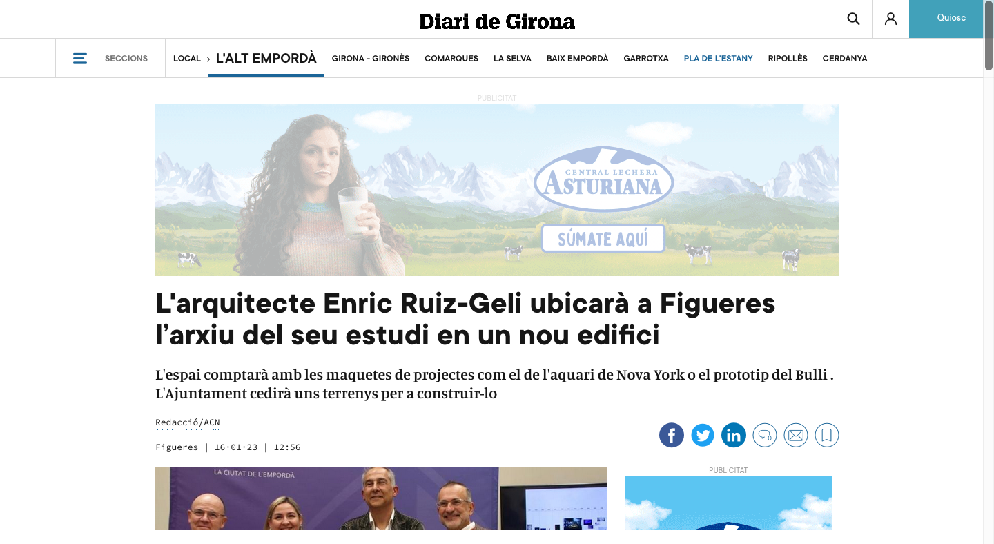 St.Gilat press: Diari de Girona. February 2019